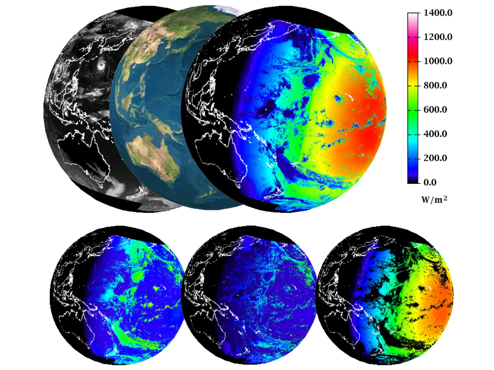 Example of AMATERASS solar-radiation products derived from geostationary-satellite observations