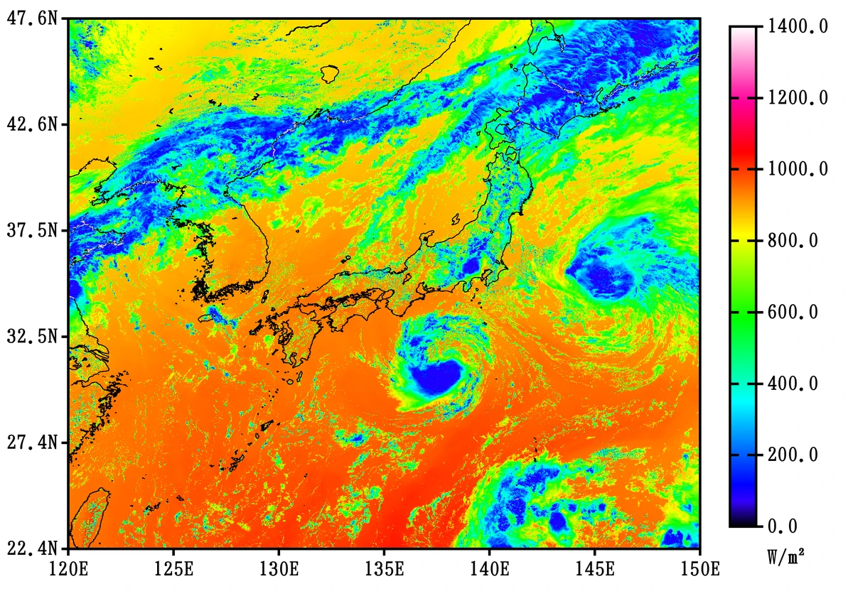 Example solar-radiation map